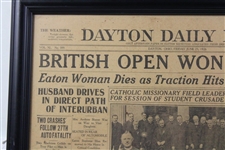 1926 'British Open Won By Jones' Dayton Daily News Newspaper Page - June 25th