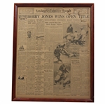 1923 Bobby Jones Wins Open Title Los Angeles Examiner Sports Newspaper Page - July 16th