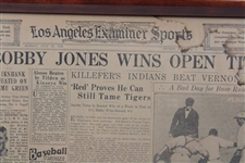 1923 'Bobby Jones Wins Open Title' Los Angeles Examiner Sports Newspaper Page - July 16th