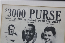 1938 Amateur-Professional Picard, Sarazen & Hines Best Ball Match Play Advert - Framed