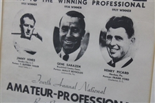 1938 Amateur-Professional Picard, Sarazen & Hines Best Ball Match Play Advert - Framed
