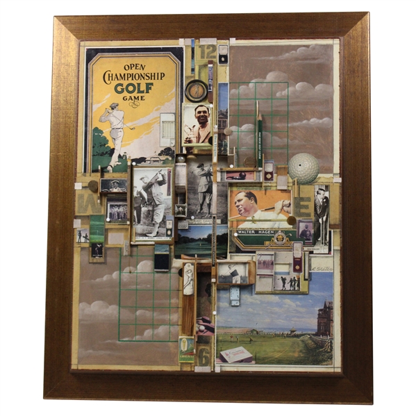 Open Championship Golf Motif Mixed Media 3-D Assemblage