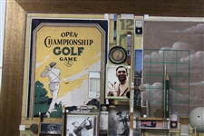Open Championship Golf Motif Mixed Media 3-D Assemblage