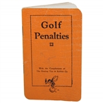 1933 Golf Penalties Booklet - Compliments of Dunlop Tire & Rubber Co.