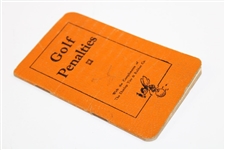 1933 Golf Penalties Booklet - Compliments of Dunlop Tire & Rubber Co.