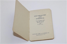 1933 Golf Penalties Booklet - Compliments of Dunlop Tire & Rubber Co.