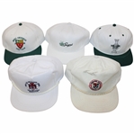 Five (5) Golf Hats - Sawgrass, Royal Aberdeen, Solheim Cup, Indianwood & Oakland Hills