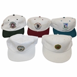 Five (5) Golf Hats - Hazeltine, Medinah CC, Oakland Hills, Shinnecock & Atlantic Athletic Club