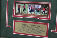 Tiger Woods 'Grand Slam Champion'  Display w/Nameplates, Sequence & Photo - Framed