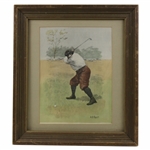 Golfer About to Hit Golf Ball A.B. Frost Presentation Print - Framed