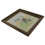 Golfer About to Hit Golf Ball A.B. Frost Presentation Print - Framed
