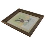 Golfer About to Hit Golf Ball A.B. Frost Presentation Print - Framed