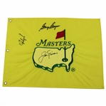 Jack Nicklaus, Couples & Player Signed 1997 Masters Embroidered Flag JSA ALOA