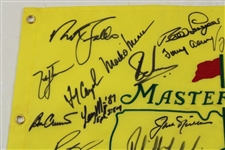 Nicklaus, Mickelson, Sheffler & 25 other Masters Champions Signed Undated Flag JSA ALOA
