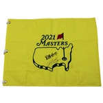 Hideki Matsuyama & Caddy Shota Hayafuji Signed 2021 Masters Embroidered Flag JSA ALOA