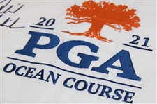 Phil Mickelson Signed 2021 PGA Championship at Kiawah White Embroidered Flag JSA ALOA