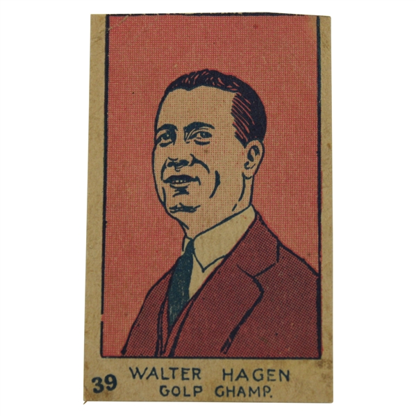 1926 W512 Walter Hagen Golf Champ 39 Hand Cut Rookie Card