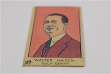 1926 W512 Walter Hagen 'Golf Champ' 39 Hand Cut Rookie Card