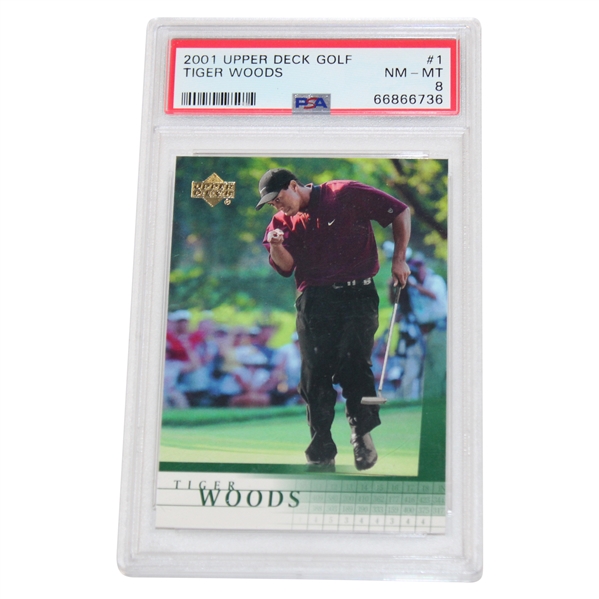 Tiger Woods 2001 Upper Deck Rookie Card PSA Near-Mint 8 #66866736