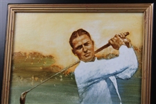 Original Bobby Jones Oil Painting w/ Havemeyer Trophy by Artist Robert Fletcher - Framed
