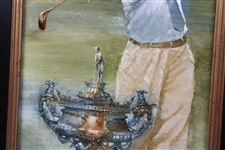Original Bobby Jones Oil Painting w/ Havemeyer Trophy by Artist Robert Fletcher - Framed