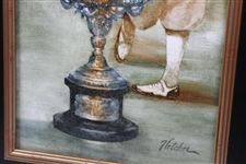 Original Bobby Jones Oil Painting w/ Havemeyer Trophy by Artist Robert Fletcher - Framed