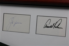 Nicklaus, Palmer, Player & 2 Others Signed 2002 Senior US Open Pennant Presentation - Framed