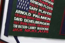Nicklaus, Palmer, Player & 2 Others Signed 2002 Senior US Open Pennant Presentation - Framed