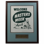 Circa 1950-60s Welcome Masters Week In Augusta Broadside - Framed