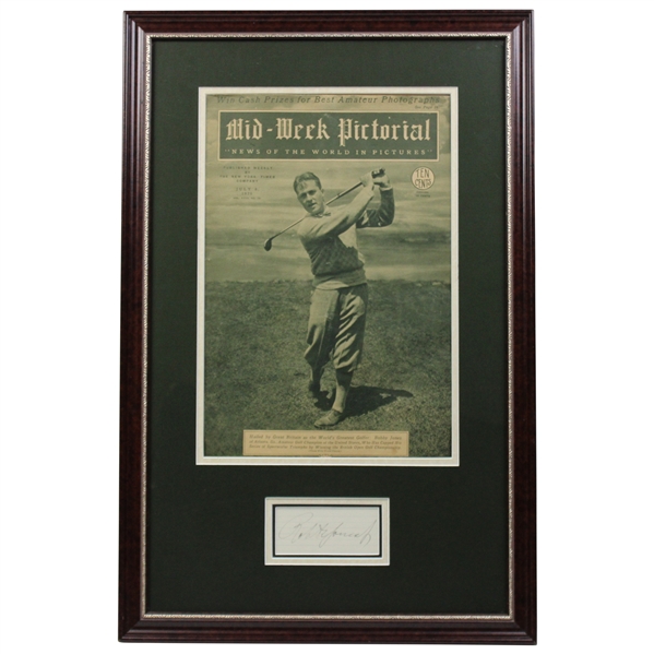 Bobby Jones Signed 1926 Mid Week Pictorial Presentation - Framed JSA Full LOA
