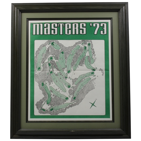 1973 Masters Tournament Course Layout Oversize Map - Framed