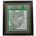 1973 Masters Tournament Course Layout Oversize Map - Framed