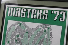 1973 Masters Tournament Course Layout Oversize Map - Framed