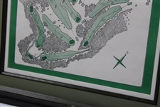 1973 Masters Tournament Course Layout Oversize Map - Framed