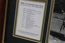 Byron Nelson Signed 1945: The Unforgettable Year Photo with Medal & Year Review JSA ALOA