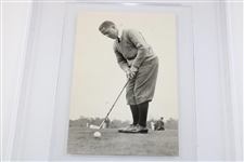 1934 Bobby Jones Putting with Calamity Jane at First Masters PSA Type 1 Photo