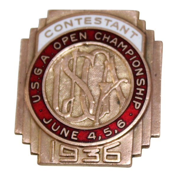 1936 US Open at Baltusrol Contestant Badge - Tony Manero Winner