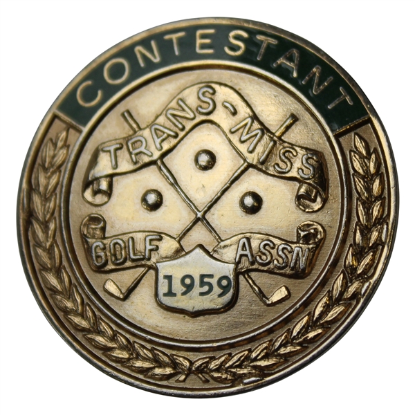1959 Trans-Mississippi Golf Association Contestant Clip/Badge - Nicklaus Winner!
