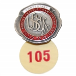 1930 USGA Women’s Amateur at Los Angeles CC Contestant Badge #105 - Glenna Collett Winner