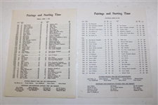Ten (10) Different Masters Tournament Pairing Sheets - 1972-99 with 1997 Sunday Round