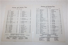 Ten (10) Different Masters Tournament Pairing Sheets - 1972-99 with 1997 Sunday Round