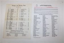 Ten (10) Different Masters Tournament Pairing Sheets - 1972-99 with 1997 Sunday Round