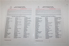 Ten (10) Different Masters Tournament Pairing Sheets - 1972-99 with 1997 Sunday Round