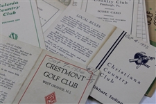 Sixty-Eight (68) Miscellaneous 1930's Golf Score Cards with Stymies
