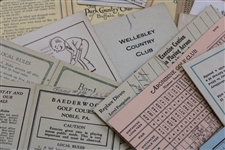 Sixty-Eight (68) Miscellaneous 1930's Golf Score Cards with Stymies