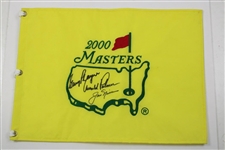 Big 3' Palmer, Nicklaus & Player Signed 2000 Masters Embroidered Flag JSA ALOA