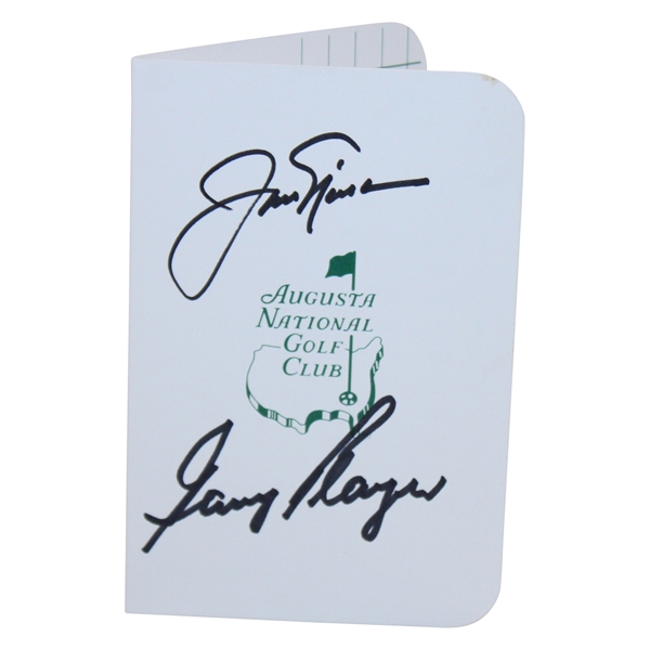 Jack Nicklaus & Gary Player Signed Augusta National Golf Club Scorecard JSA ALOA