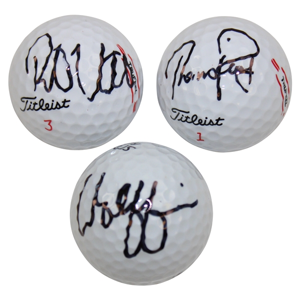 Matt Wolff, Peter Uihlein & Thomas Pieters Signed Golf Balls JSA ALOA