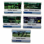 2008, 2009, 2011, 2013 & 2017 Masters Tournament Clubhouse Badges