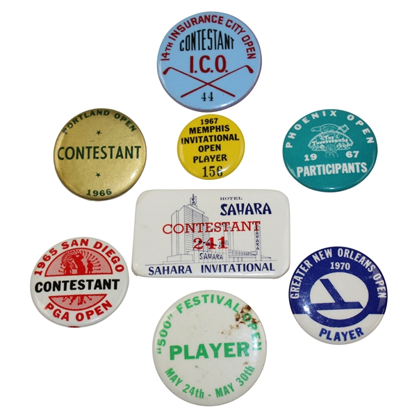 Eight (8) Different 1960s Official Players Contestant Badges